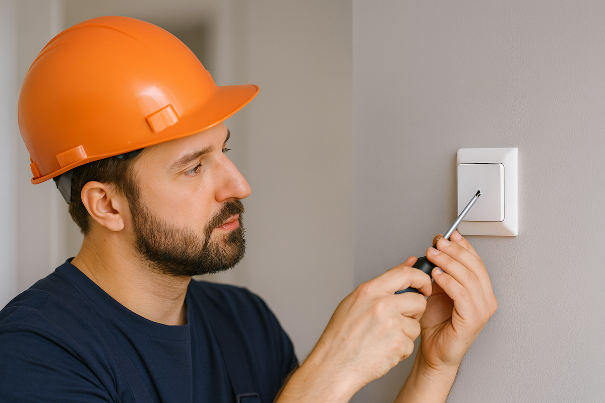 Elektrikář u počítače